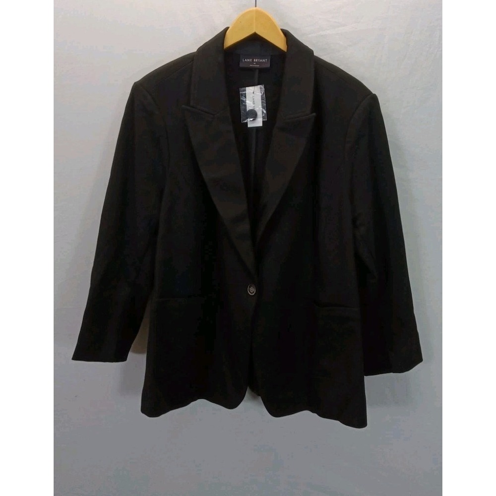NEW Lane Bryant Pant Suit 18/20 single button Blazer Straight pants Black office